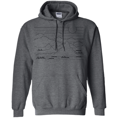 Sweatshirts Dark Heather / S Mountain Line Art Pullover Hoodie