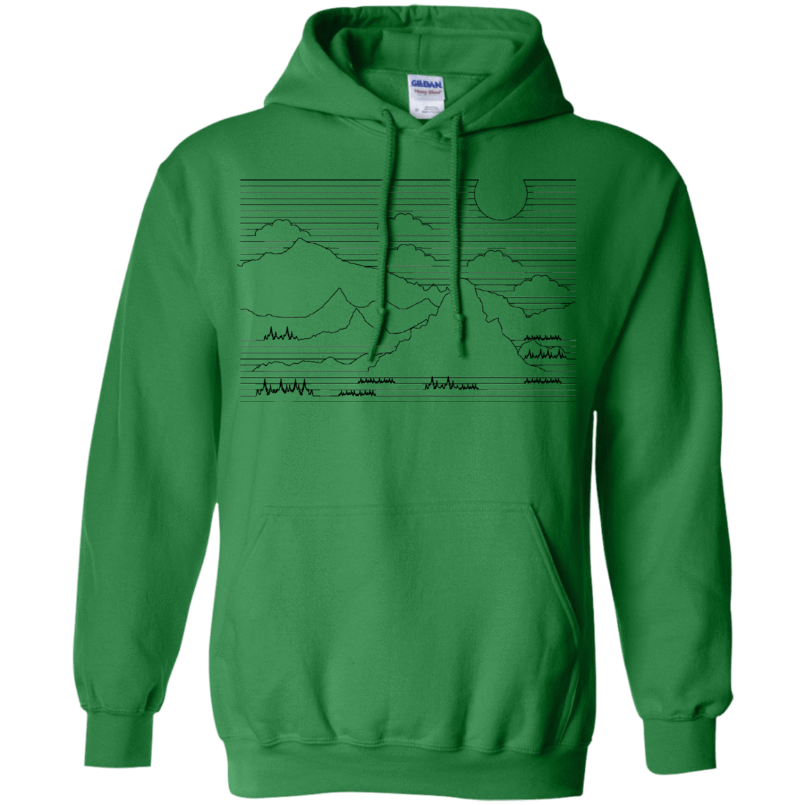 Sweatshirts Irish Green / S Mountain Line Art Pullover Hoodie