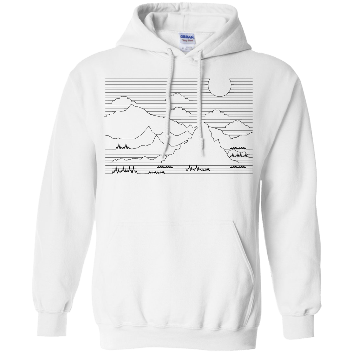 Sweatshirts White / S Mountain Line Art Pullover Hoodie