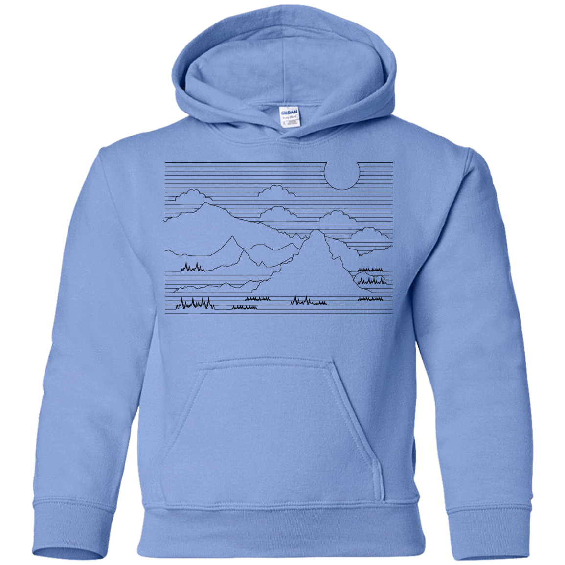 Sweatshirts Carolina Blue / YS Mountain Line Art Youth Hoodie