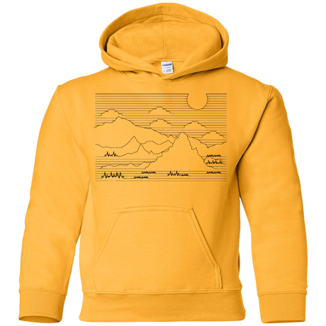 Sweatshirts Gold / YS Mountain Line Art Youth Hoodie