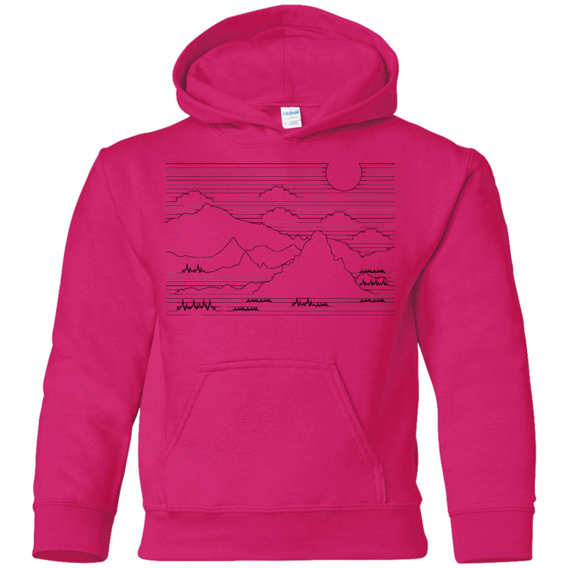 Sweatshirts Heliconia / YS Mountain Line Art Youth Hoodie
