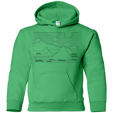 Sweatshirts Irish Green / YS Mountain Line Art Youth Hoodie