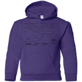 Sweatshirts Purple / YS Mountain Line Art Youth Hoodie
