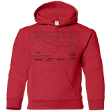 Sweatshirts Red / YS Mountain Line Art Youth Hoodie