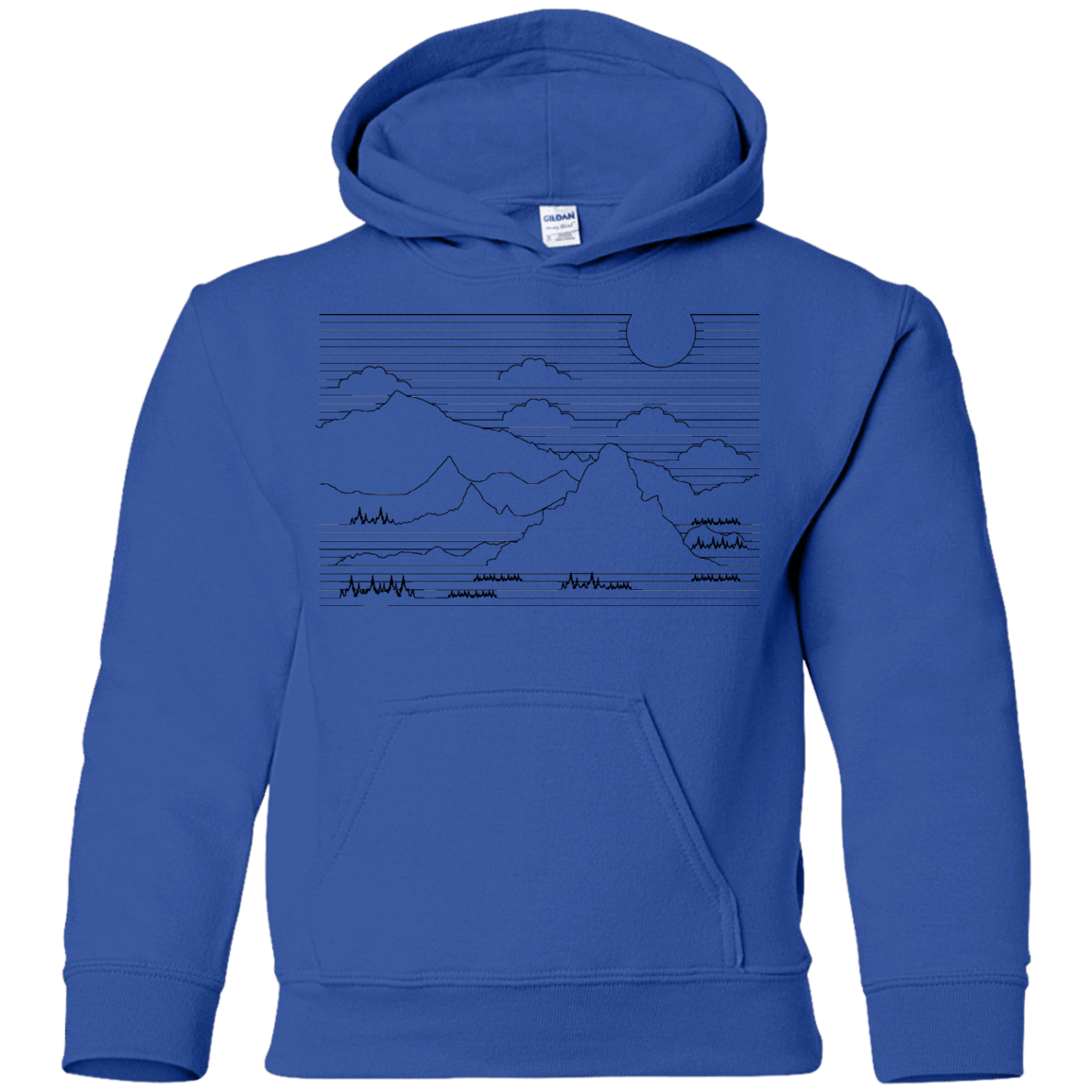 Sweatshirts Royal / YS Mountain Line Art Youth Hoodie