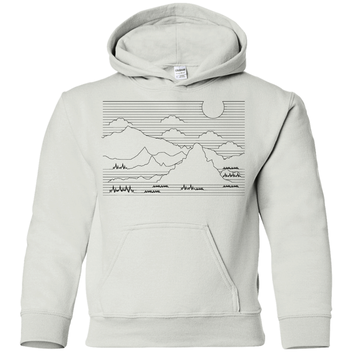 Sweatshirts White / YS Mountain Line Art Youth Hoodie