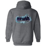 Sweatshirts Dark Heather / S Mountain Splash Ride Back Print Pullover Hoodie