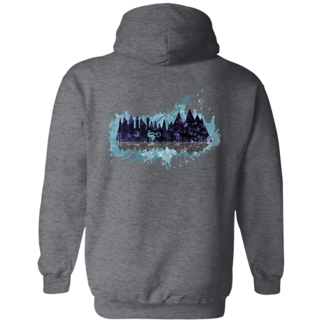 Sweatshirts Dark Heather / S Mountain Splash Ride Back Print Pullover Hoodie