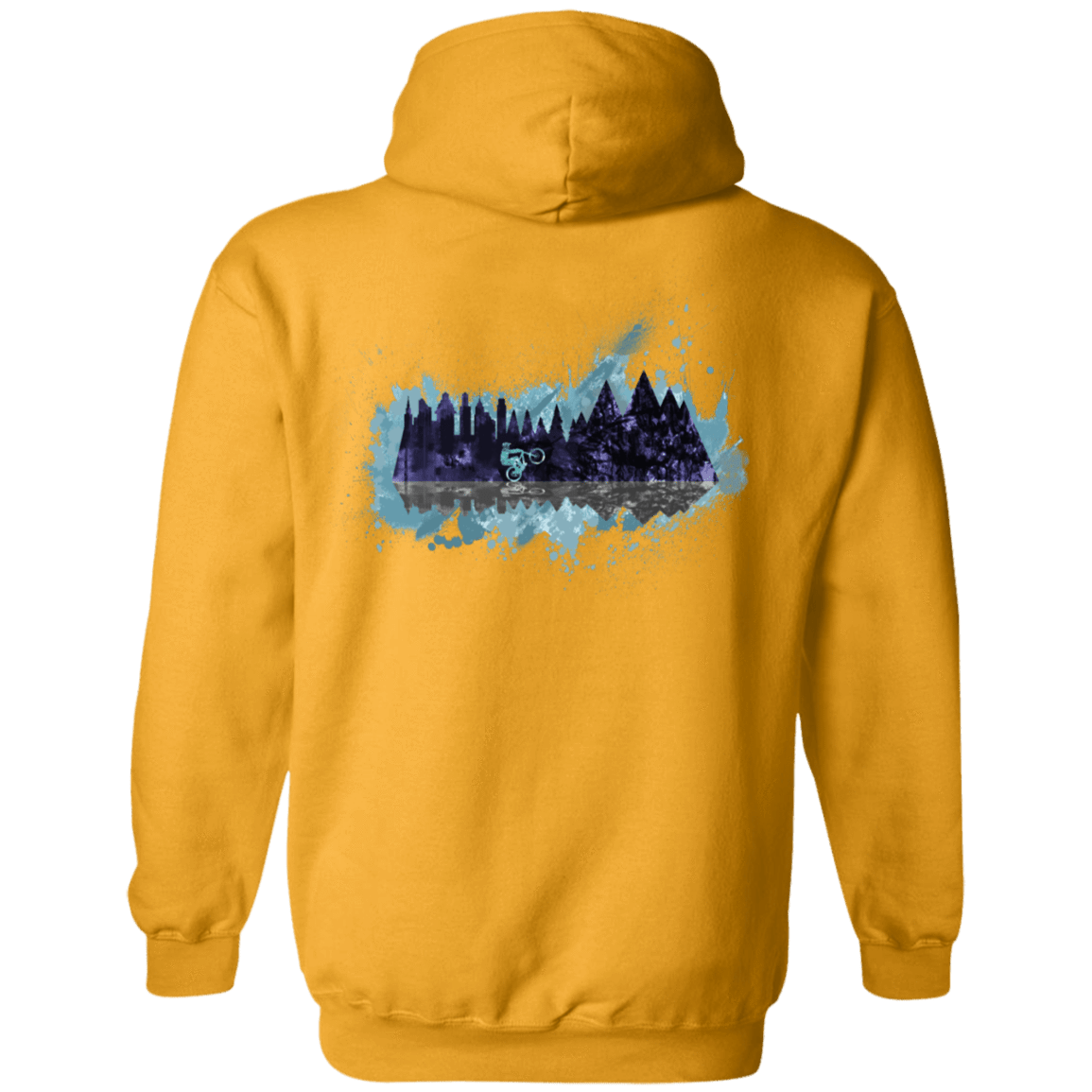 Sweatshirts Gold / S Mountain Splash Ride Back Print Pullover Hoodie