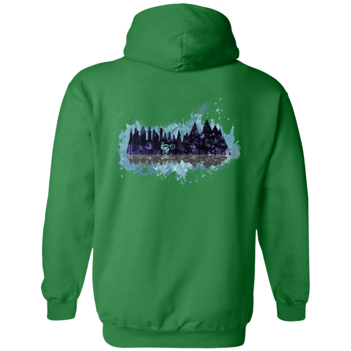 Sweatshirts Irish Green / S Mountain Splash Ride Back Print Pullover Hoodie