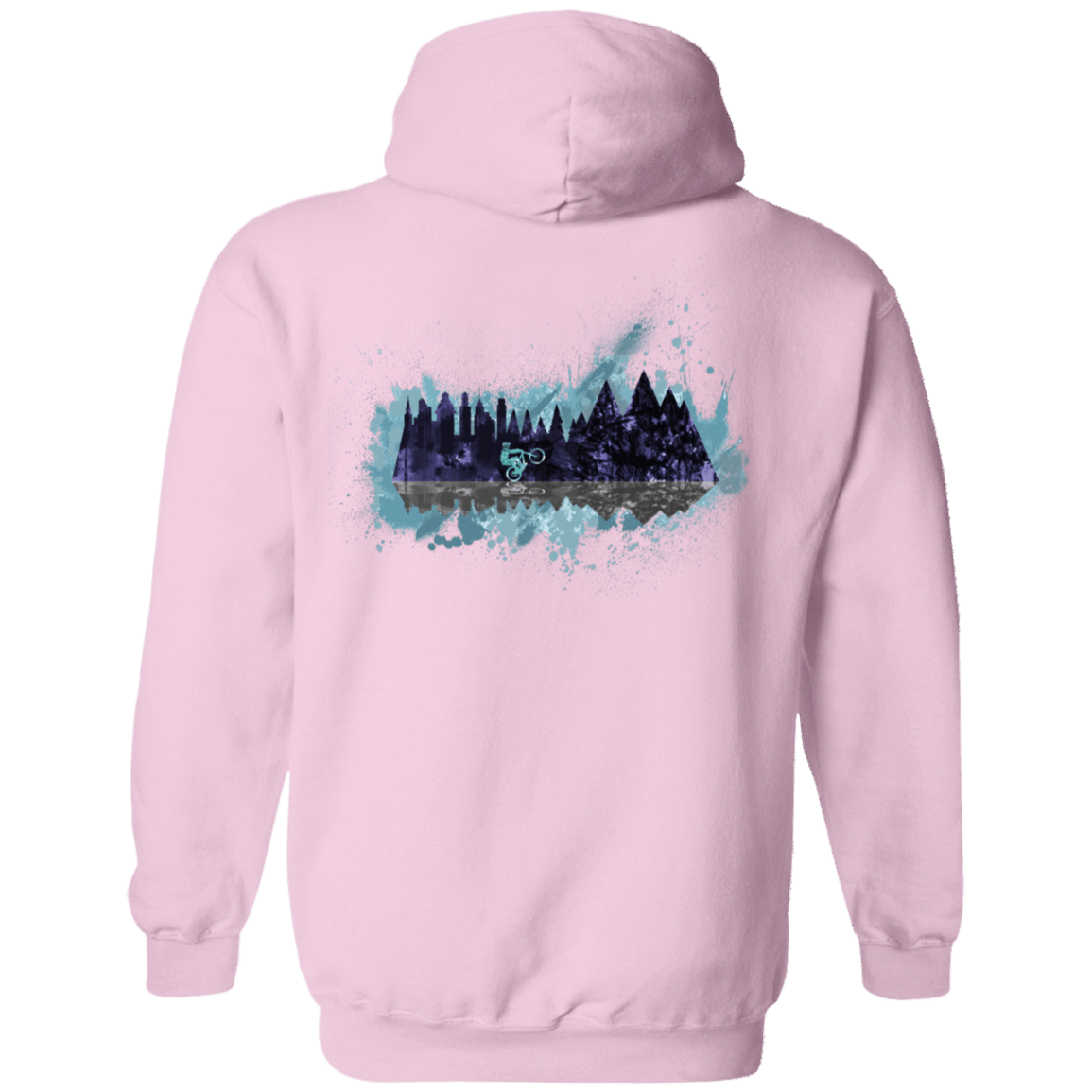 Sweatshirts Light Pink / S Mountain Splash Ride Back Print Pullover Hoodie