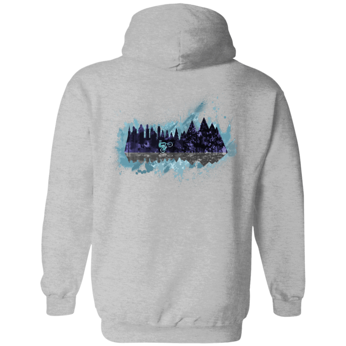 Sweatshirts Sport Grey / S Mountain Splash Ride Back Print Pullover Hoodie