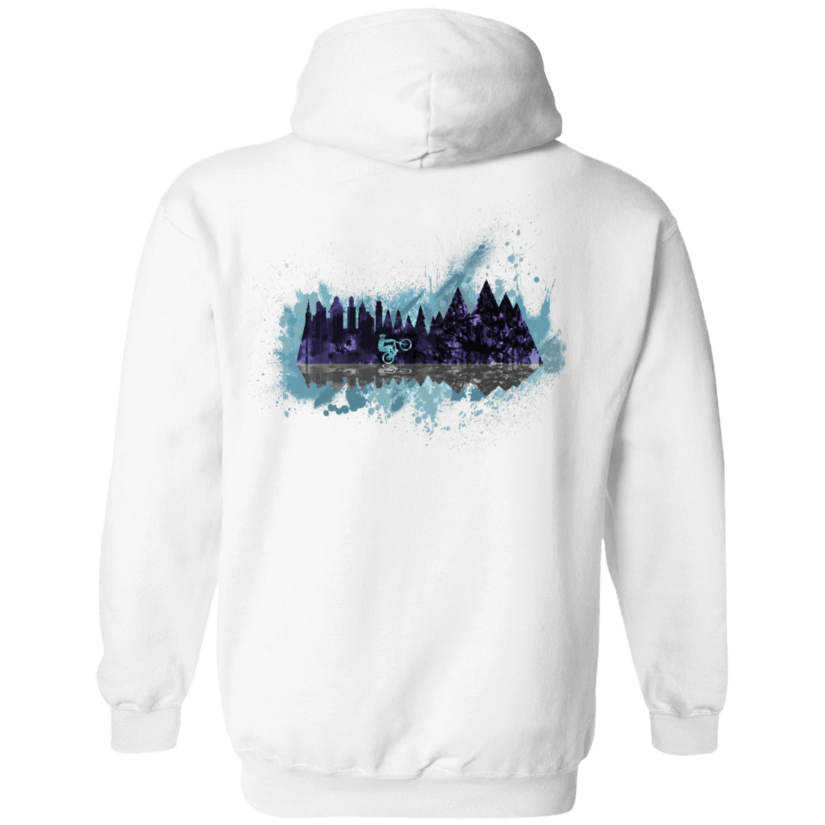 Sweatshirts White / S Mountain Splash Ride Back Print Pullover Hoodie