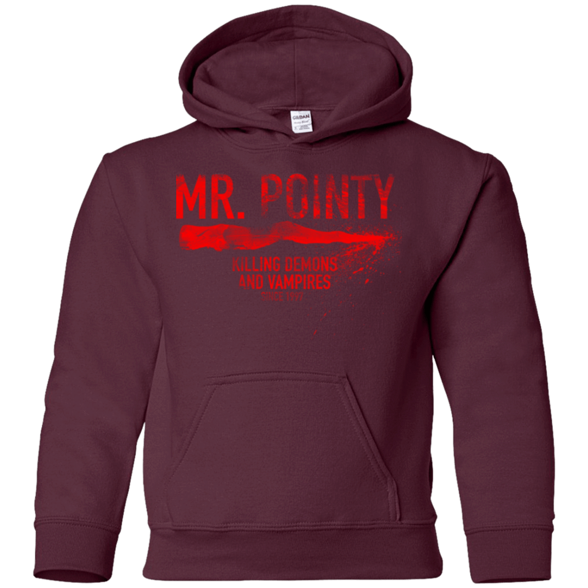 Sweatshirts Maroon / YS Mr Pointy Youth Hoodie
