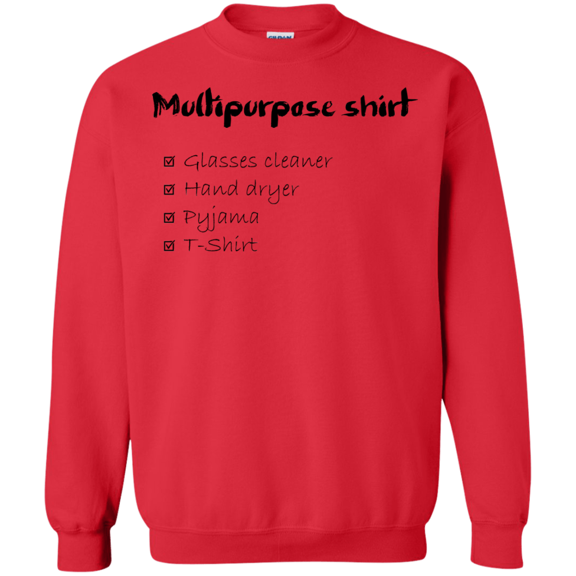 Sweatshirts Red / Small Multipurpose Shirt Crewneck Sweatshirt