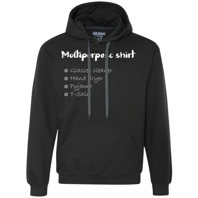 Sweatshirts Black / Small Multipurpose Shirt White ink Premium Fleece Hoodie