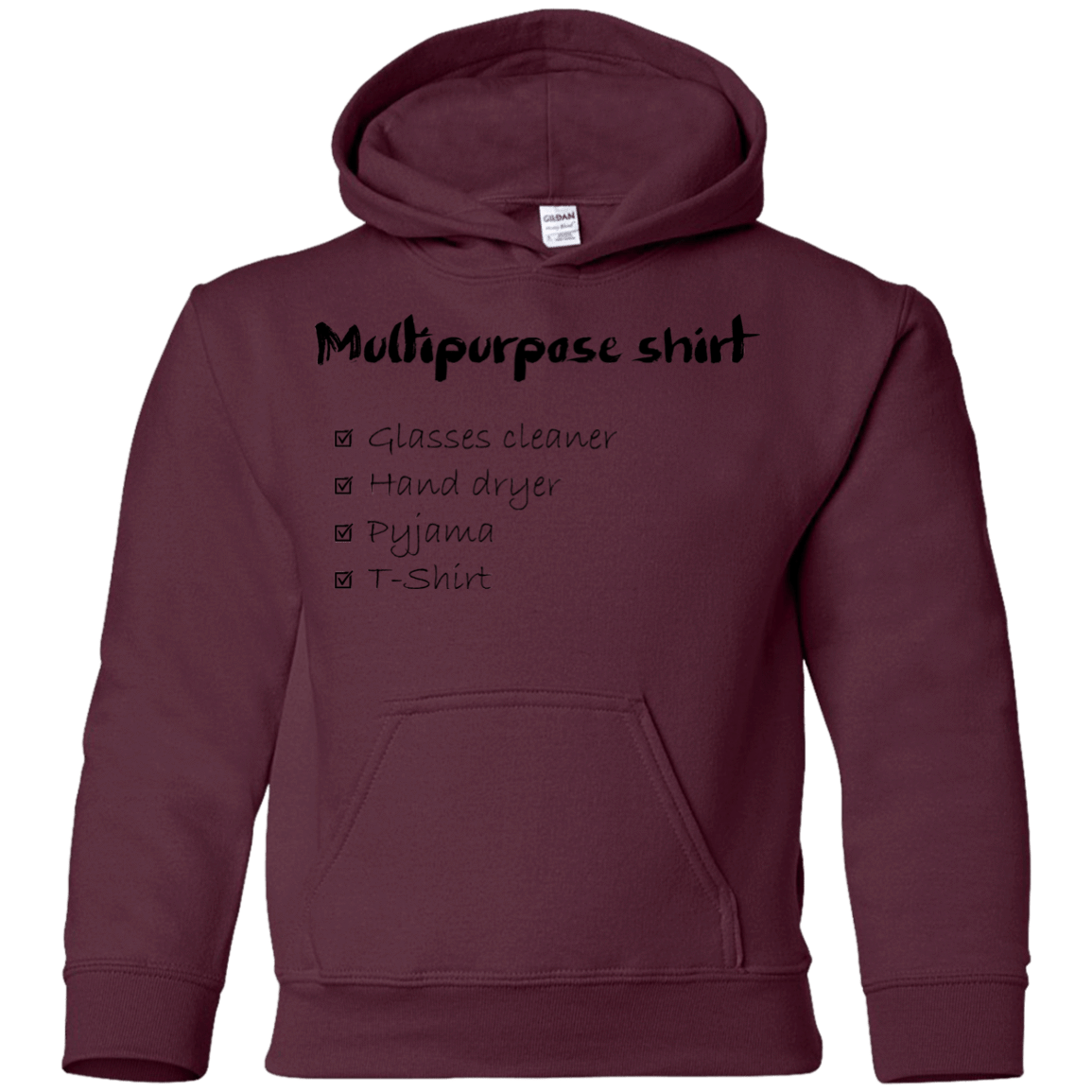 Sweatshirts Maroon / YS Multipurpose Shirt Youth Hoodie
