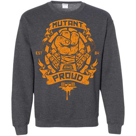 Sweatshirts Dark Heather / Small Mutant and Proud Mikey Crewneck Sweatshirt