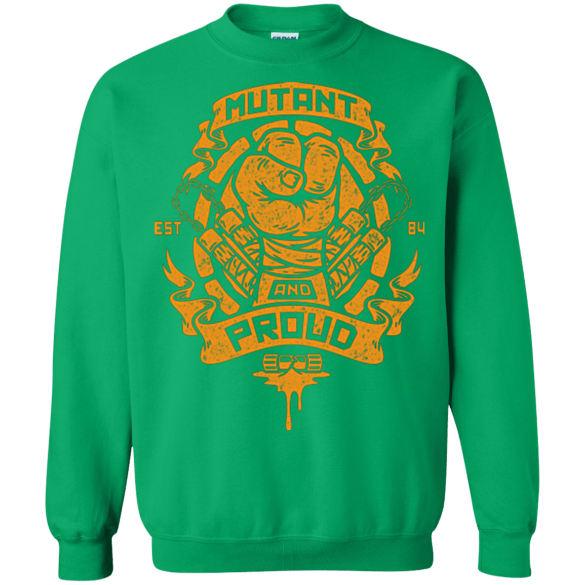 Sweatshirts Irish Green / Small Mutant and Proud Mikey Crewneck Sweatshirt