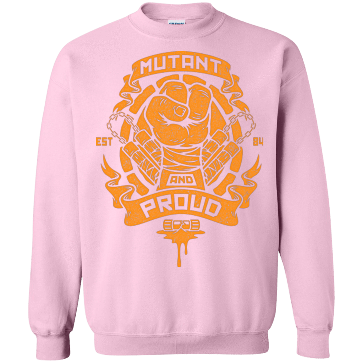 Sweatshirts Light Pink / Small Mutant and Proud Mikey Crewneck Sweatshirt