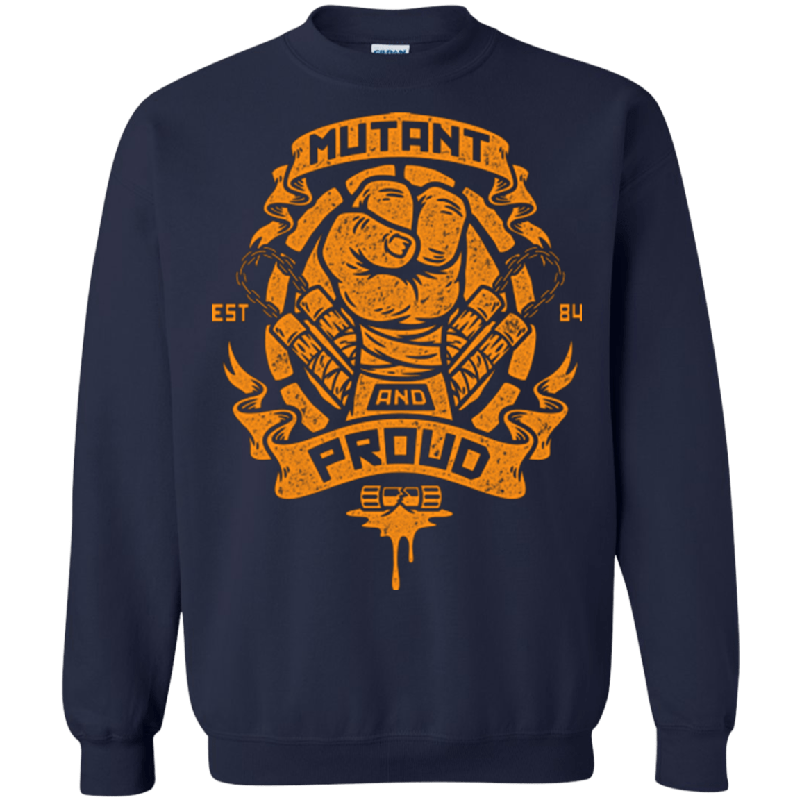 Sweatshirts Navy / Small Mutant and Proud Mikey Crewneck Sweatshirt