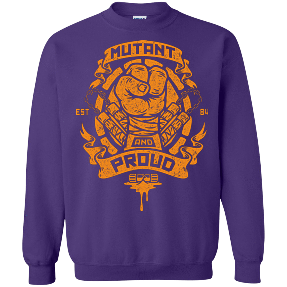 Sweatshirts Purple / Small Mutant and Proud Mikey Crewneck Sweatshirt