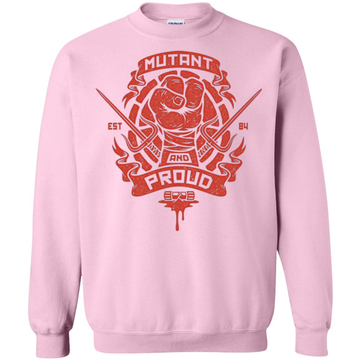 Sweatshirts Light Pink / Small Mutant and Proud Raph Crewneck Sweatshirt