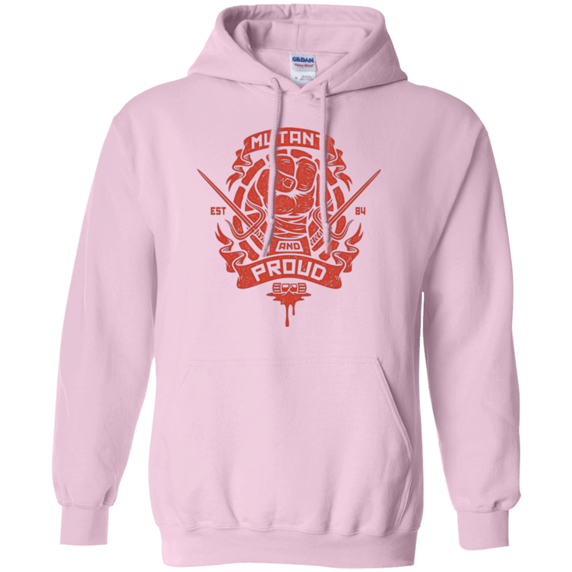 Sweatshirts Light Pink / Small Mutant and Proud Raph Pullover Hoodie