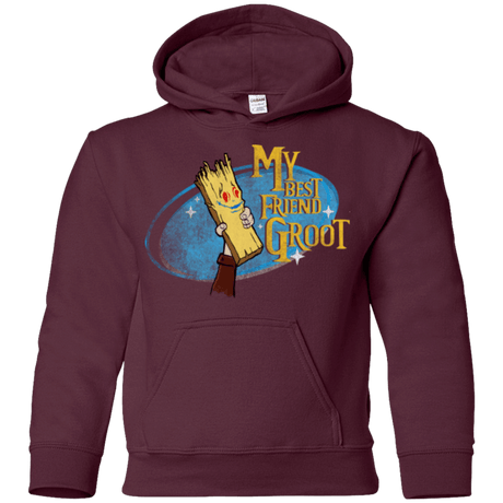 Sweatshirts Maroon / YS My Best Friend Groot Youth Hoodie