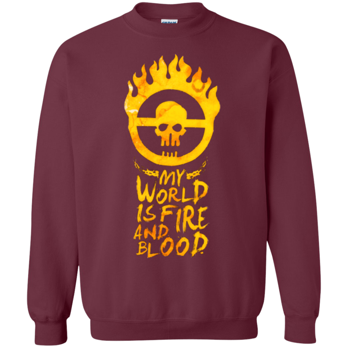 Sweatshirts Maroon / Small My World Is Fire Crewneck Sweatshirt