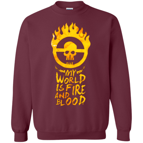 Sweatshirts Maroon / Small My World Is Fire Crewneck Sweatshirt