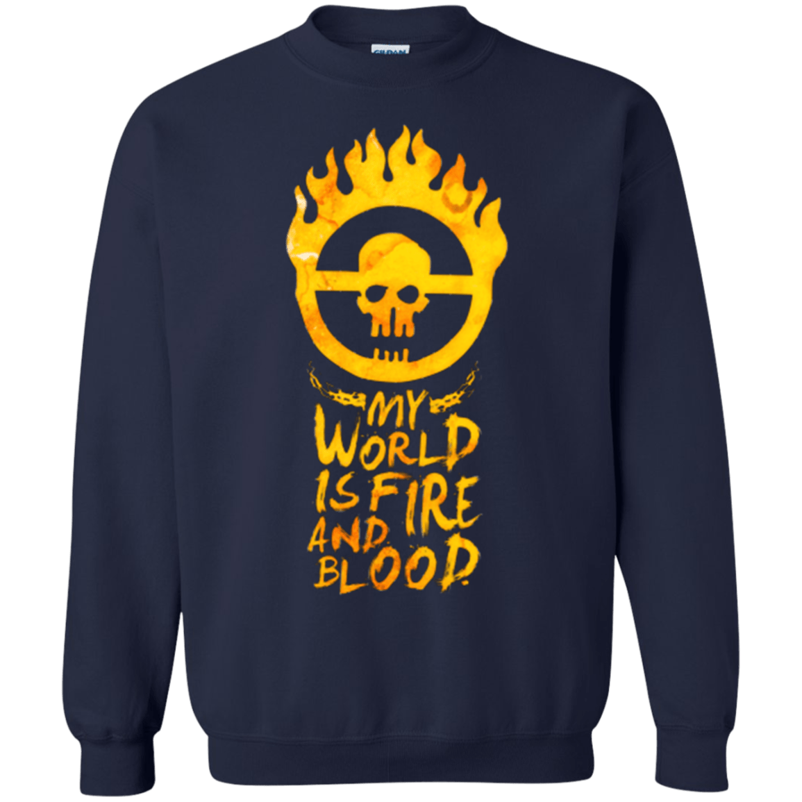 Sweatshirts Navy / Small My World Is Fire Crewneck Sweatshirt