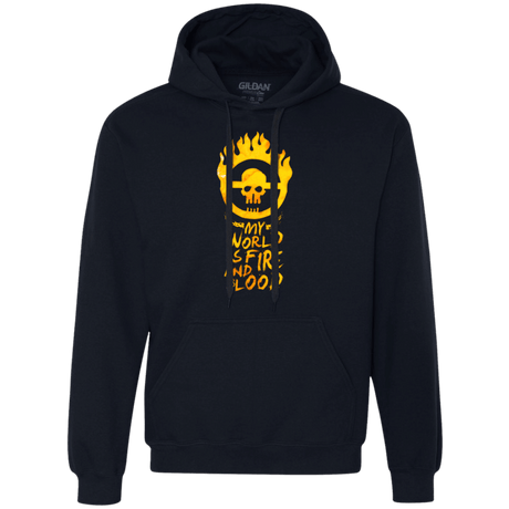 Sweatshirts Navy / Small My World Is Fire Premium Fleece Hoodie