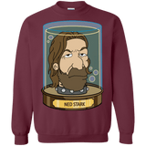 Sweatshirts Maroon / Small Ned Stark Head Crewneck Sweatshirt