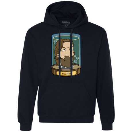 Sweatshirts Navy / Small Ned Stark Head Premium Fleece Hoodie