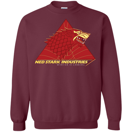 Sweatshirts Maroon / S Ned Stark Industries Crewneck Sweatshirt