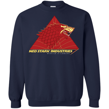 Sweatshirts Navy / S Ned Stark Industries Crewneck Sweatshirt