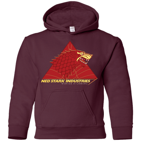 Sweatshirts Maroon / YS Ned Stark Industries Youth Hoodie