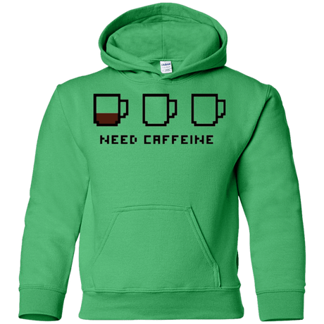 Sweatshirts Irish Green / YS Need Caffeine Youth Hoodie