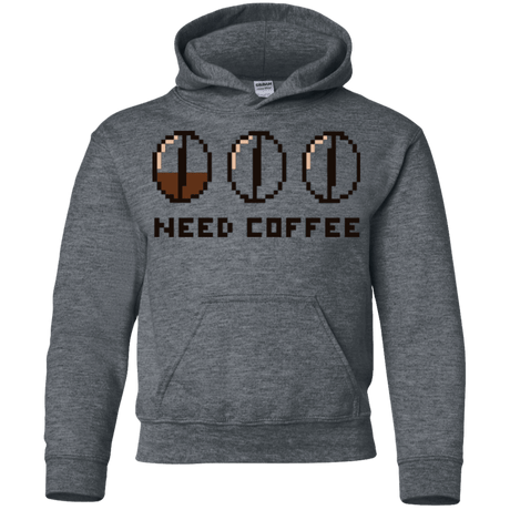 Sweatshirts Dark Heather / YS Need Coffee Youth Hoodie