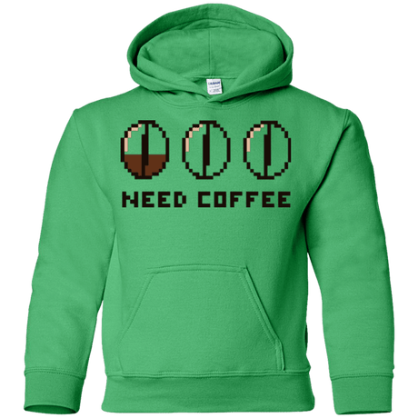 Sweatshirts Irish Green / YS Need Coffee Youth Hoodie
