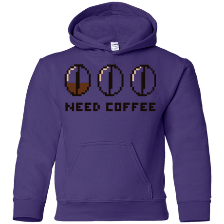 Sweatshirts Purple / YS Need Coffee Youth Hoodie