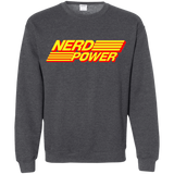 Sweatshirts Dark Heather / S Nerd Power Crewneck Sweatshirt