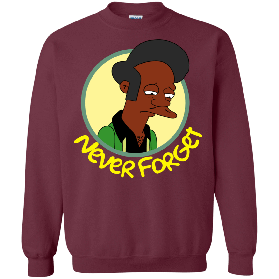 Sweatshirts Maroon / S Never Forget Apu Crewneck Sweatshirt