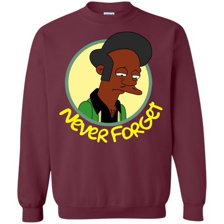 Sweatshirts Maroon / S Never Forget Apu Crewneck Sweatshirt