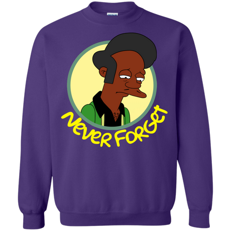 Sweatshirts Purple / S Never Forget Apu Crewneck Sweatshirt