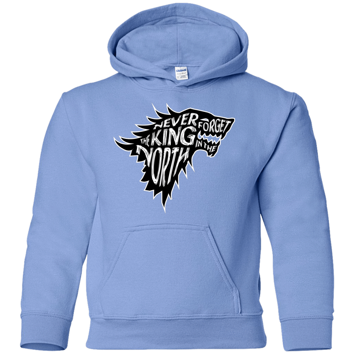 Sweatshirts Carolina Blue / YS Never Forget The King In The North Youth Hoodie