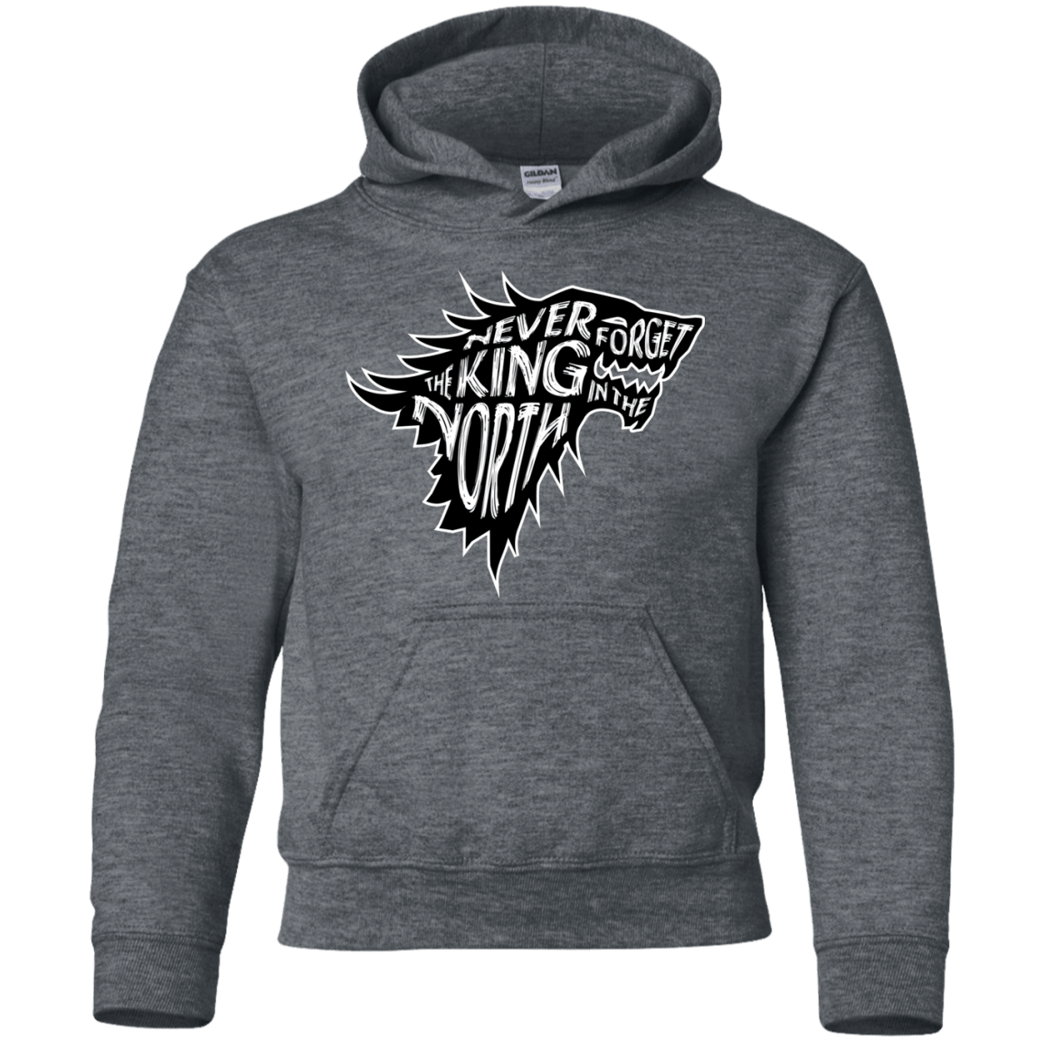 Sweatshirts Dark Heather / YS Never Forget The King In The North Youth Hoodie