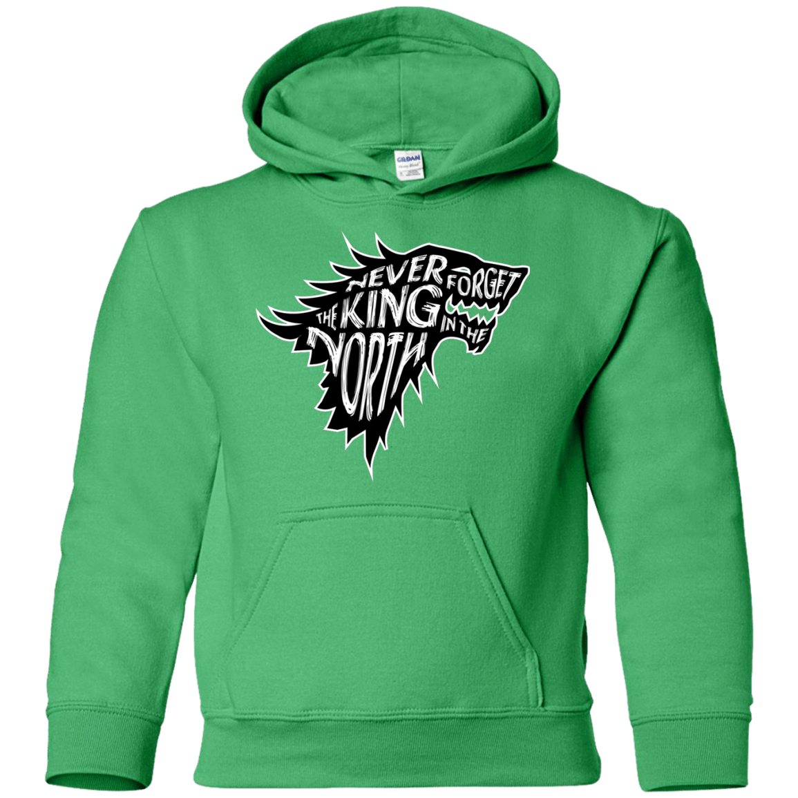 Sweatshirts Irish Green / YS Never Forget The King In The North Youth Hoodie